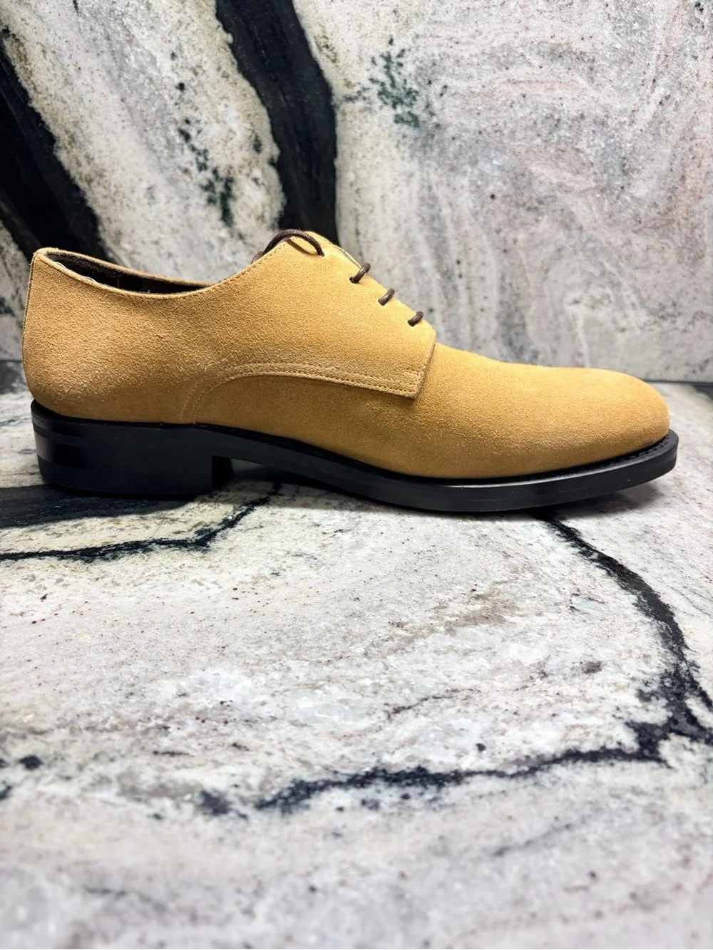 Plainclothes Golden Tan Suede Derby Shoes Men’s EU 42.5 US 9.5 Dainite Sole